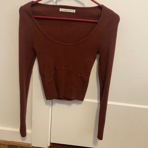 Brown Abercrombie corset sweater